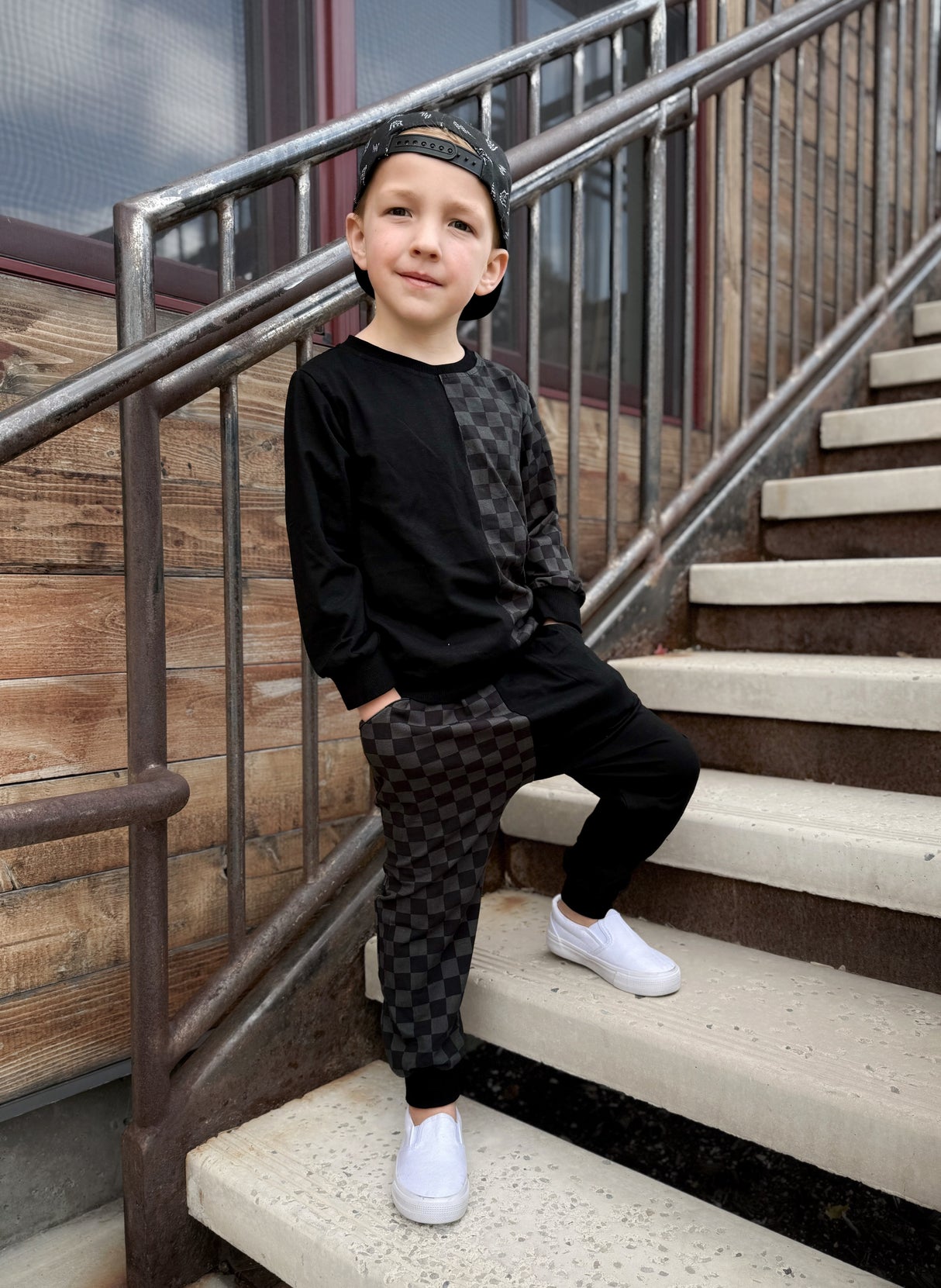 Half/Half Checkered Sweat Set