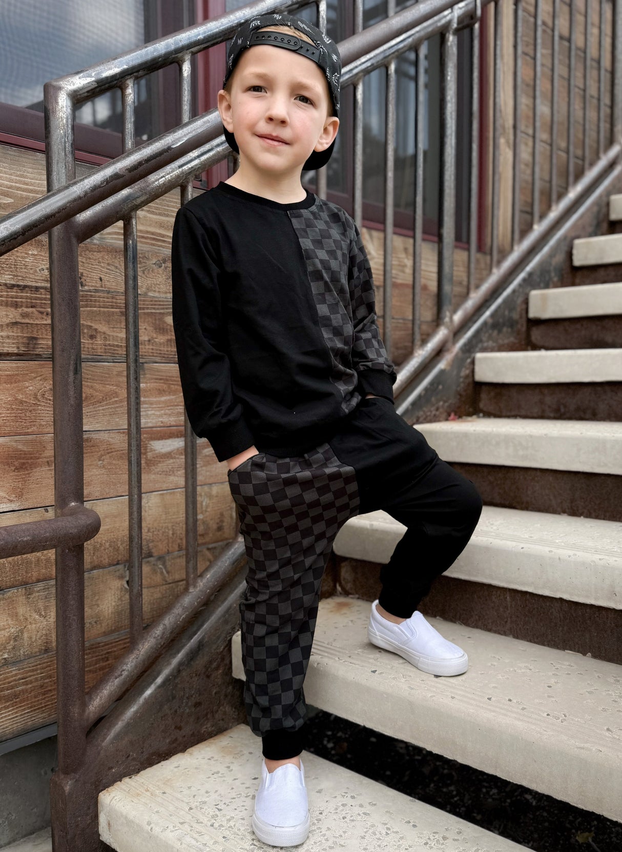 Half/Half Checkered Sweat Set