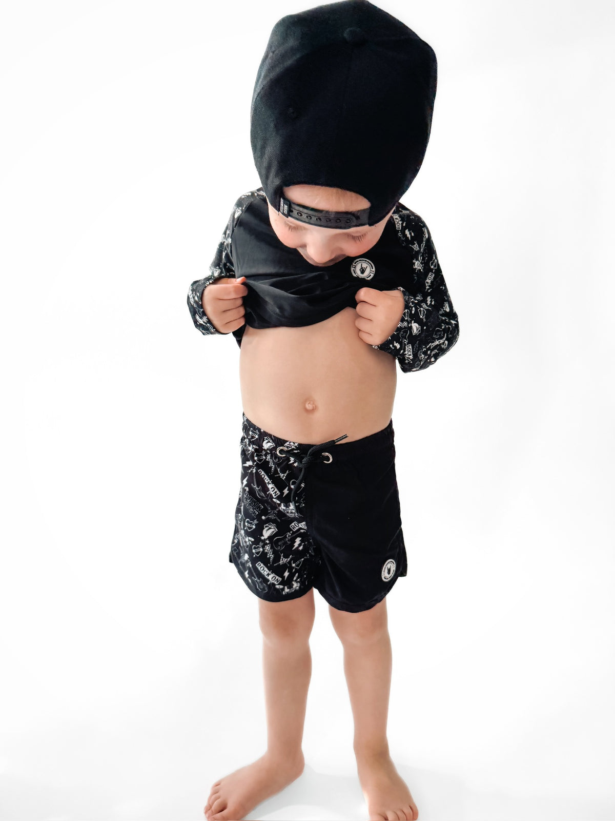 Swim Shorts (UPF 50+) - Punk Rock Collage