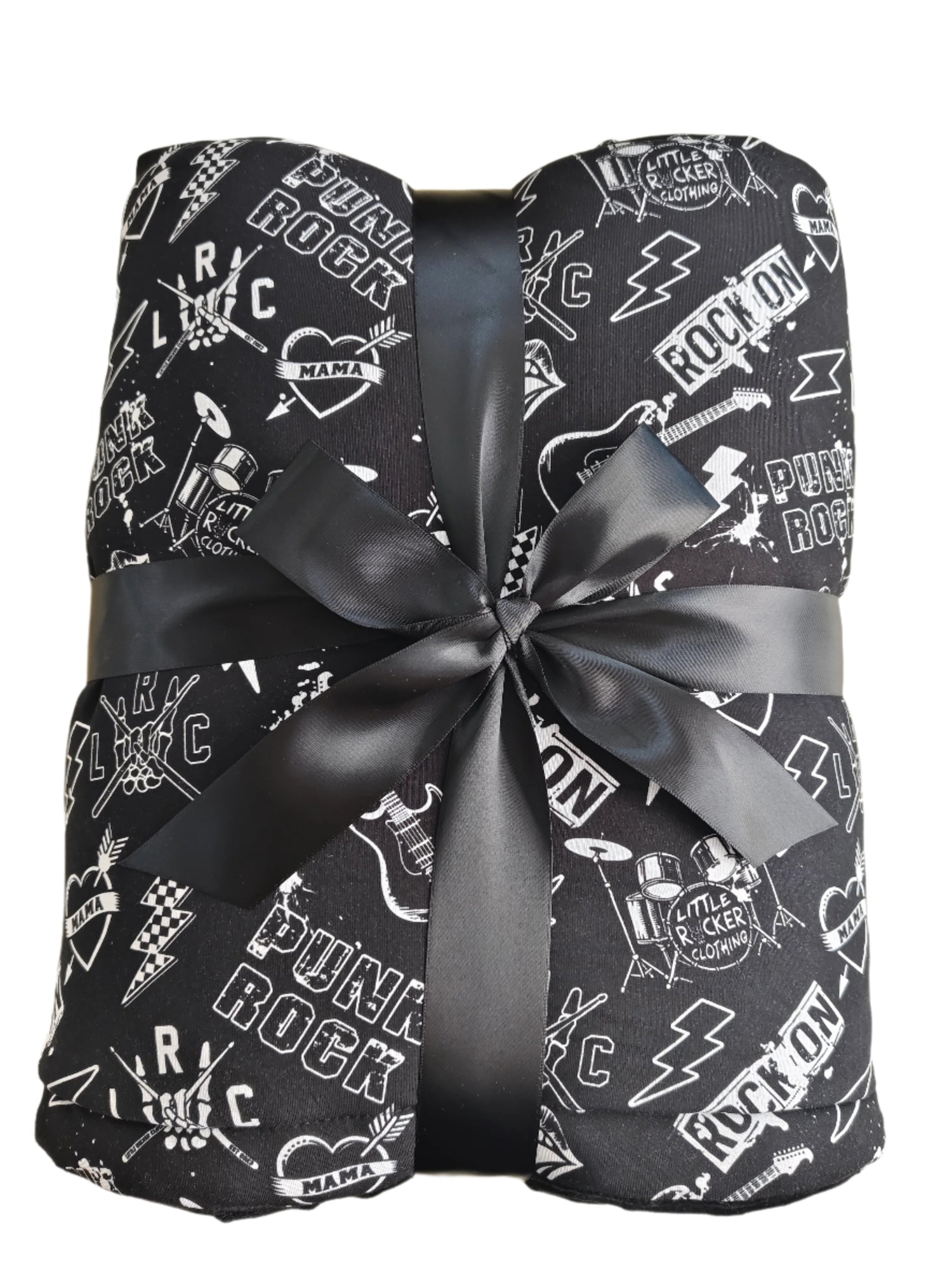 Punk Rock Collage Minky Bamboo Blanket