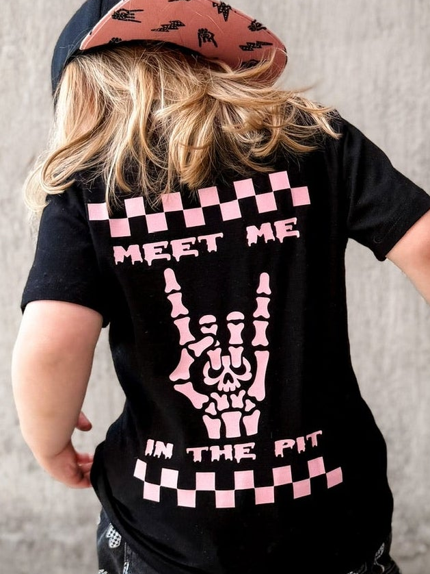 meet me in the pink kids streetwear tee pink rocker thirt