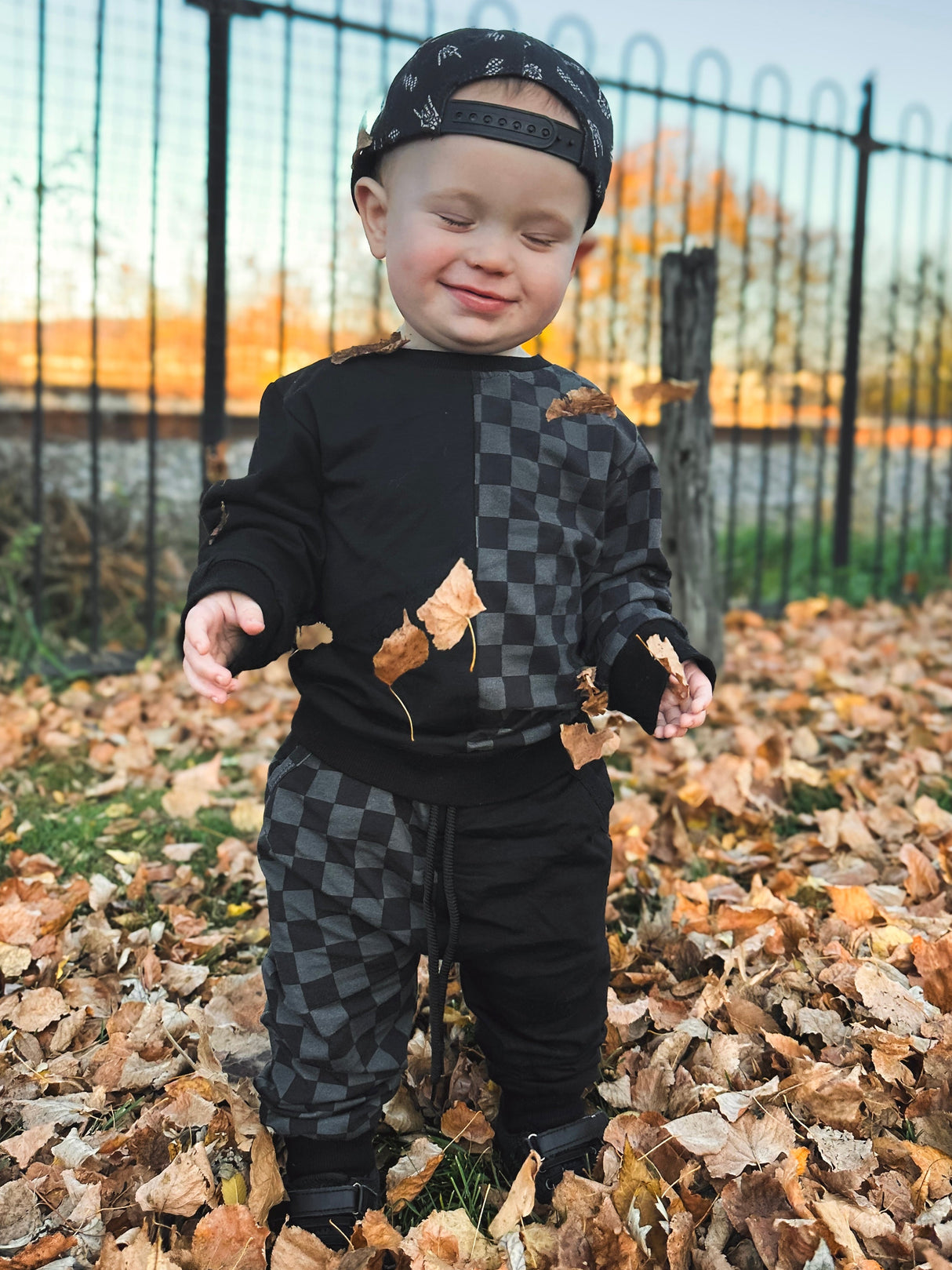 Half/Half Checkered Sweat Set