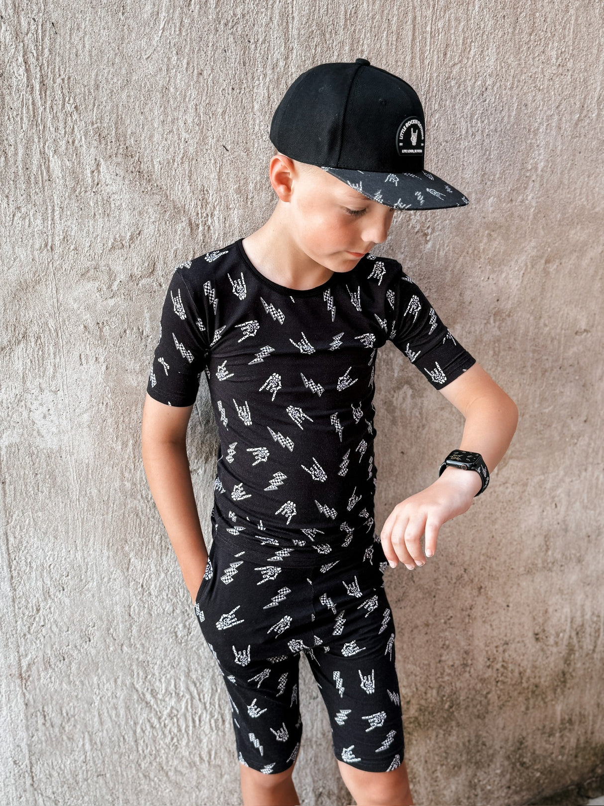 Bolted Bones 2 Piece Shorts Bamboo Pajamas