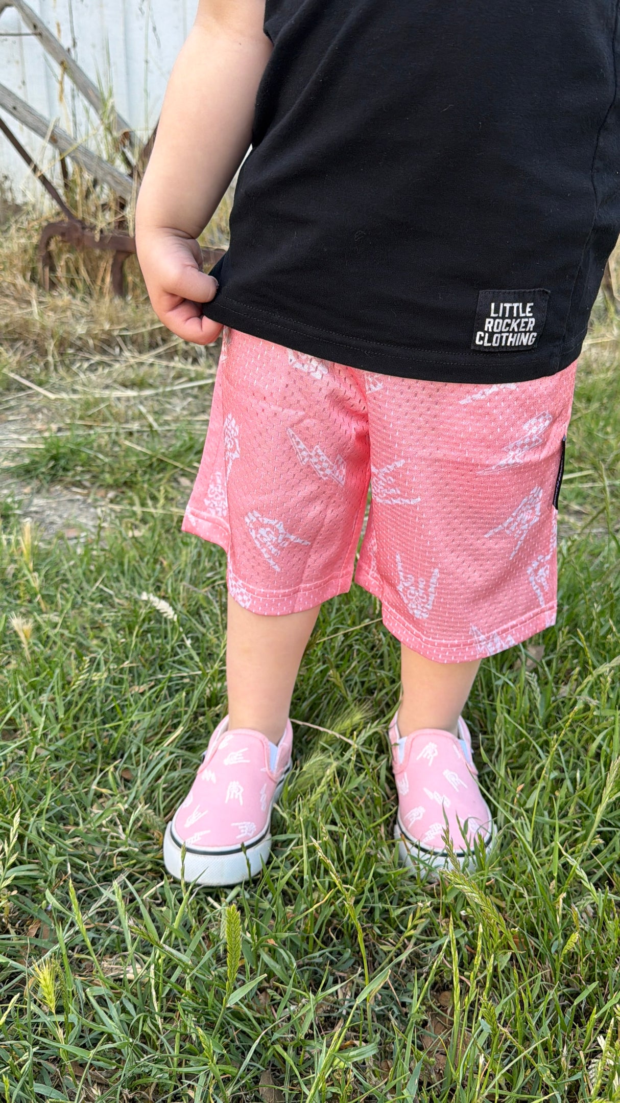 Mosh Pit Mesh Shorts - Pink Bolted Bones