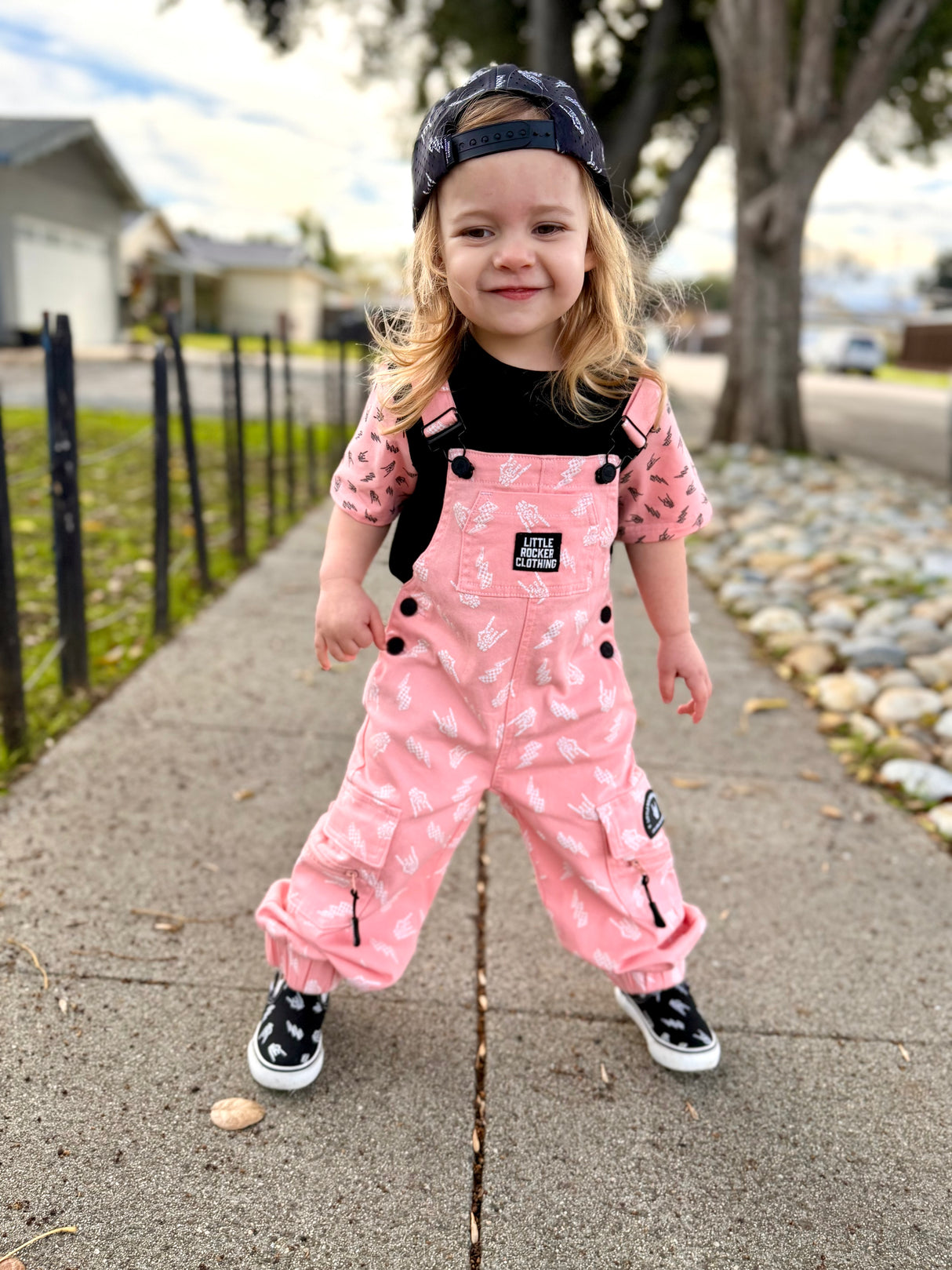 Pitstop Overalls - Bolted Bones (Pink)