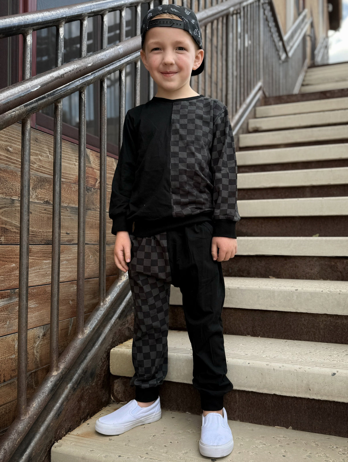 Half/Half Checkered Sweat Set