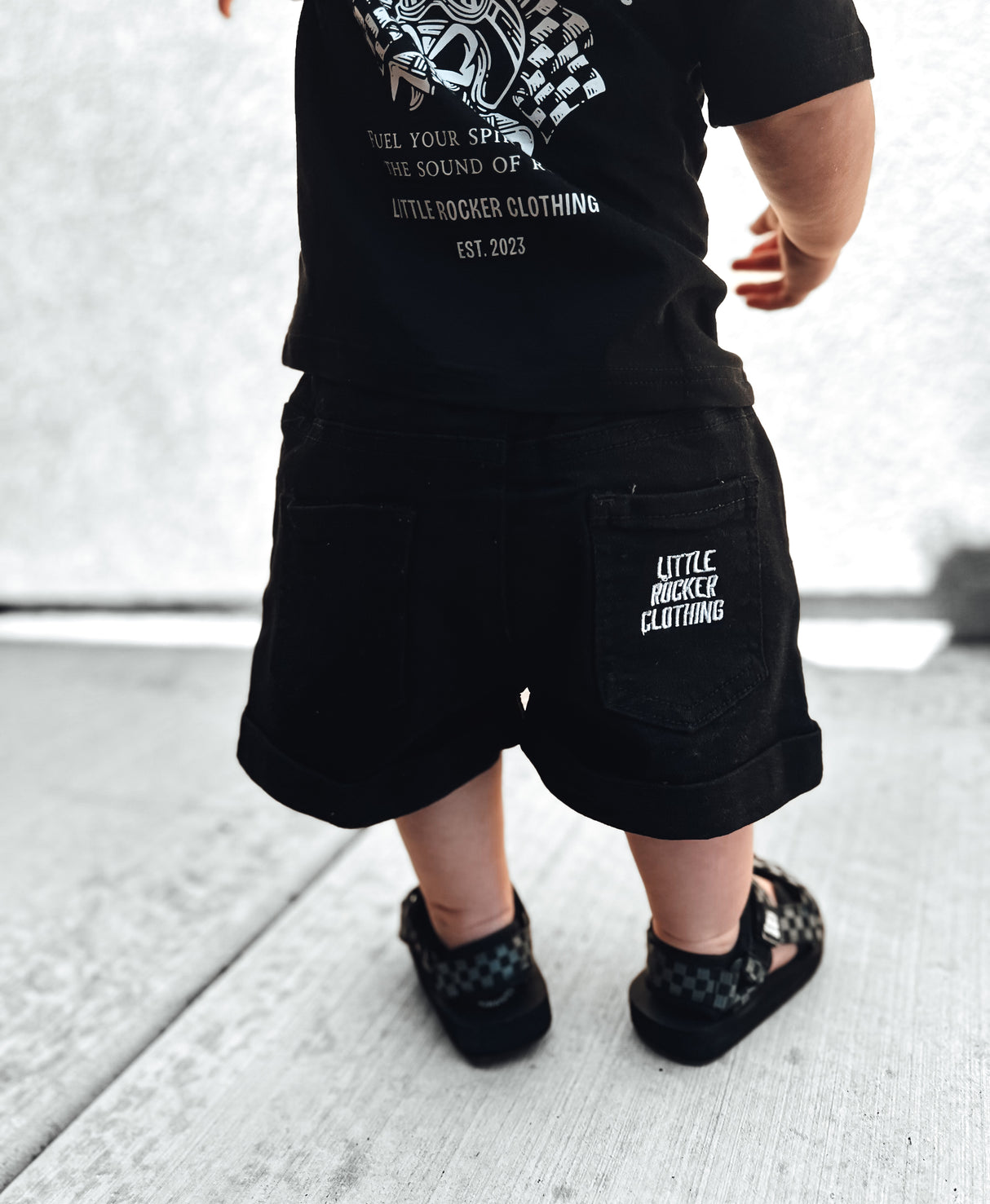 Easton Black Denim Shorts