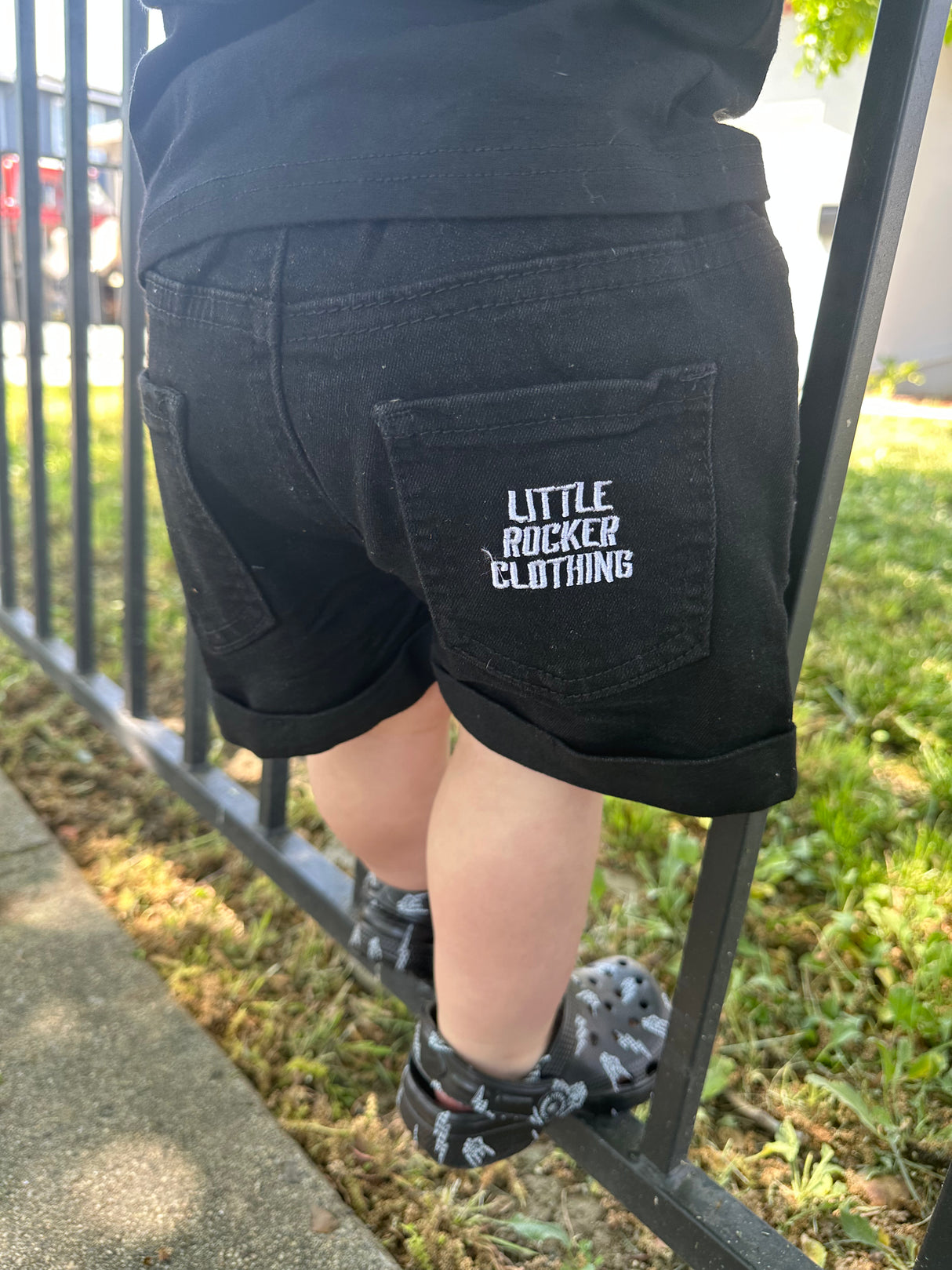 Easton Black Denim Shorts