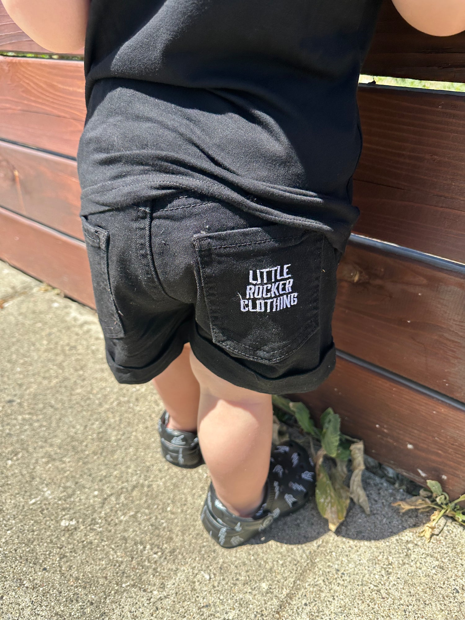 Easton Black Denim Shorts