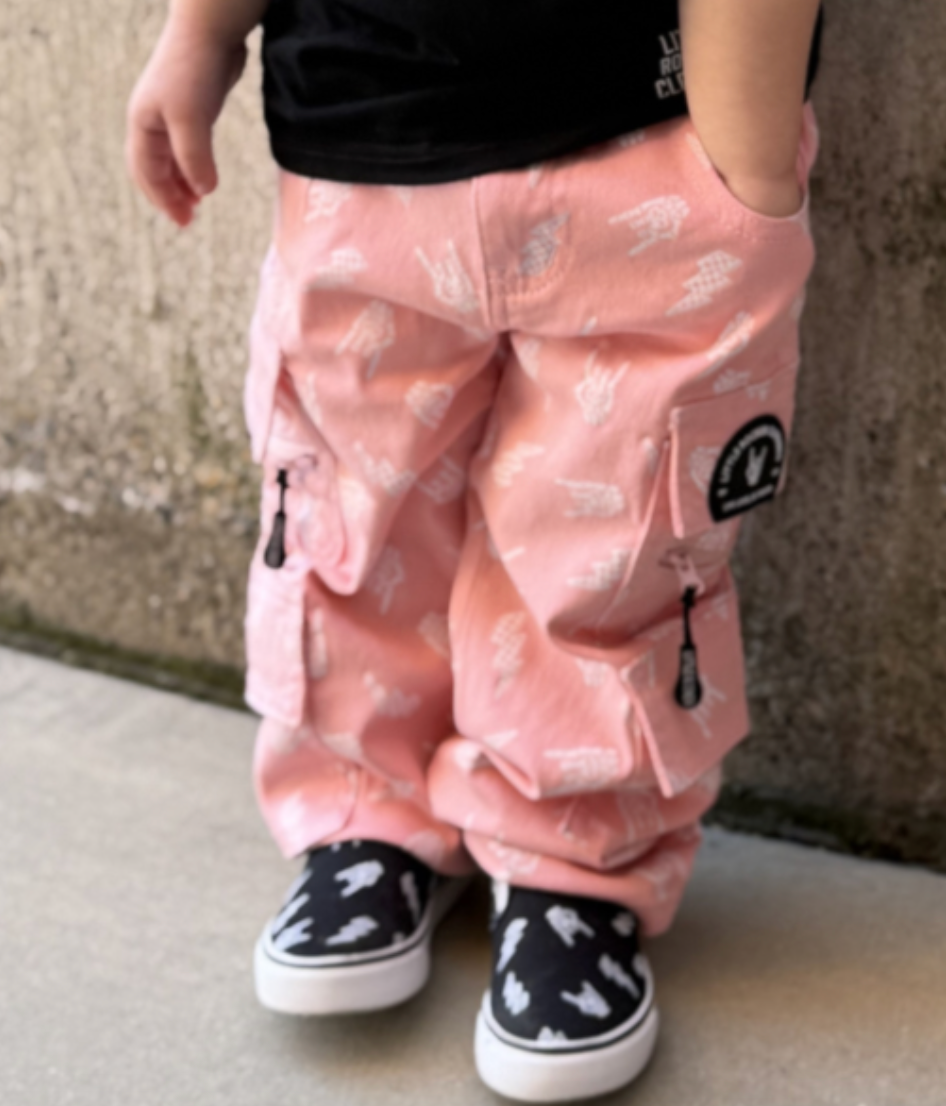 Bolted Bones Baggy Jeans (Pink)
