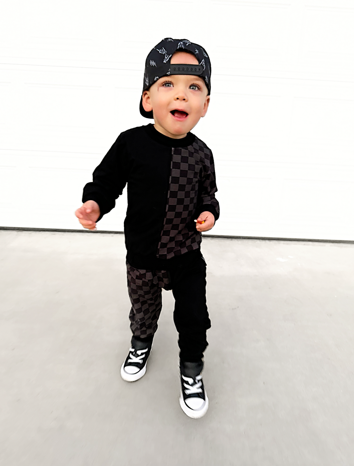 Half/Half Checkered Sweat Set