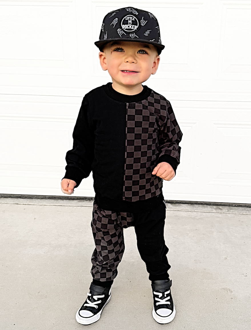 Half/Half Checkered Sweat Set