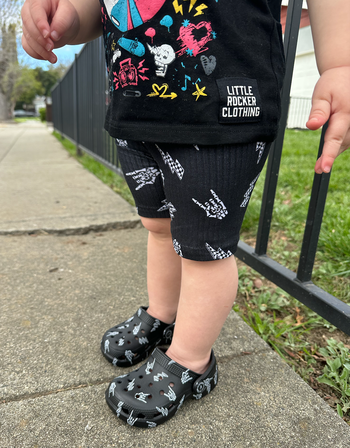 Bolted Bones Biker Shorts