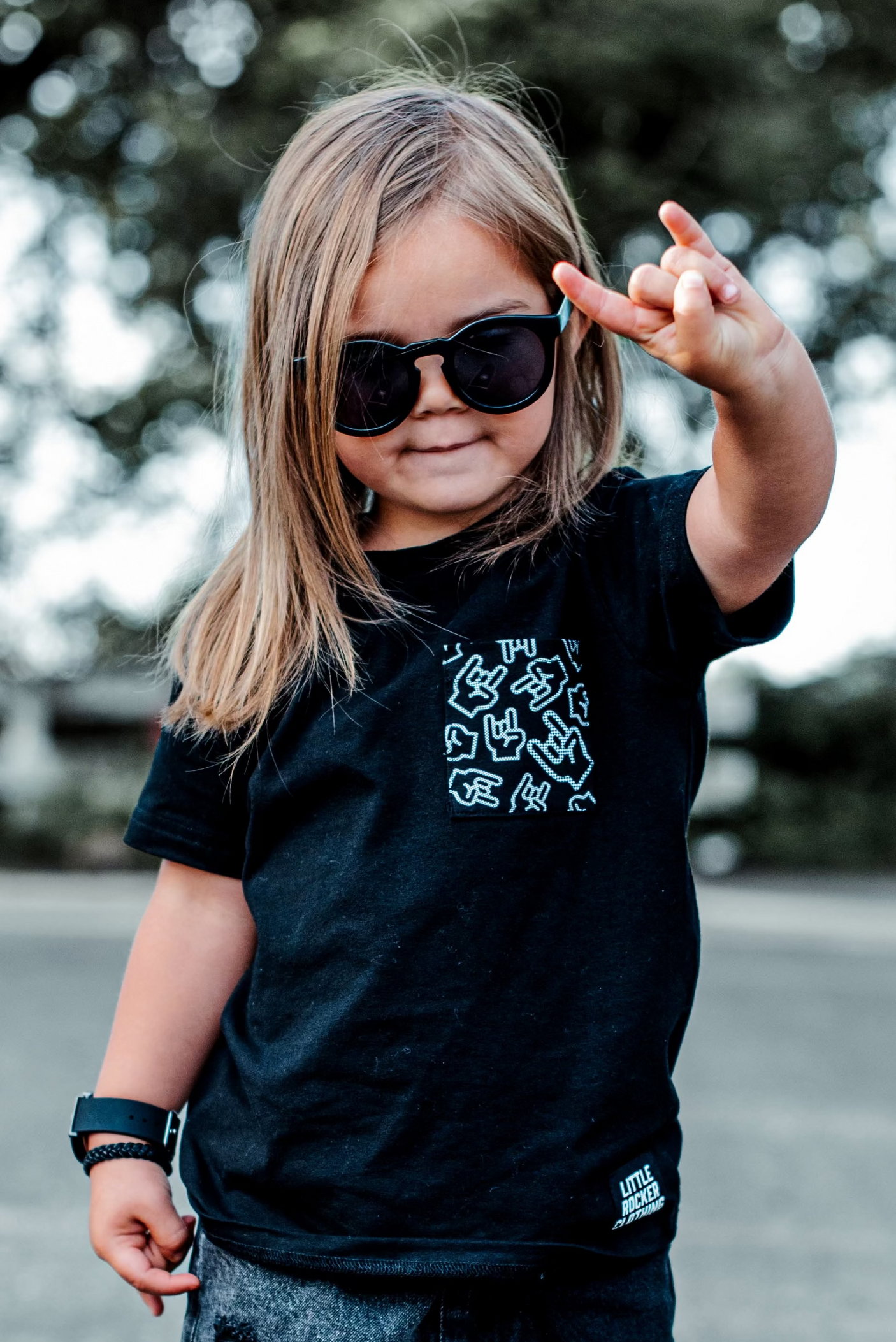 Rock On Collage Pocket Tee