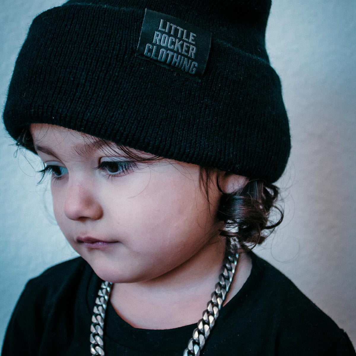 Ltkka Rocker Patch Black Beanie with LRC Patch | Little Rocker Clothing