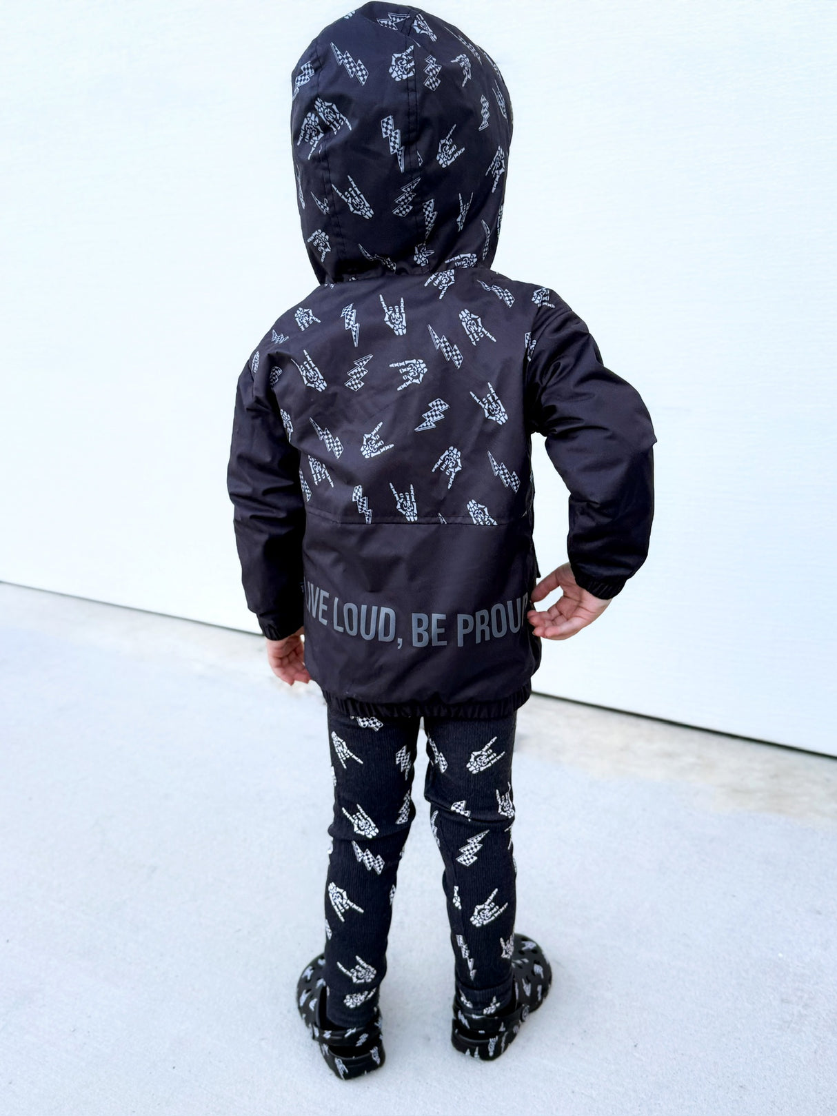 Bolted Bones Windbreaker – Live Loud, Be Proud (Gray Edition)