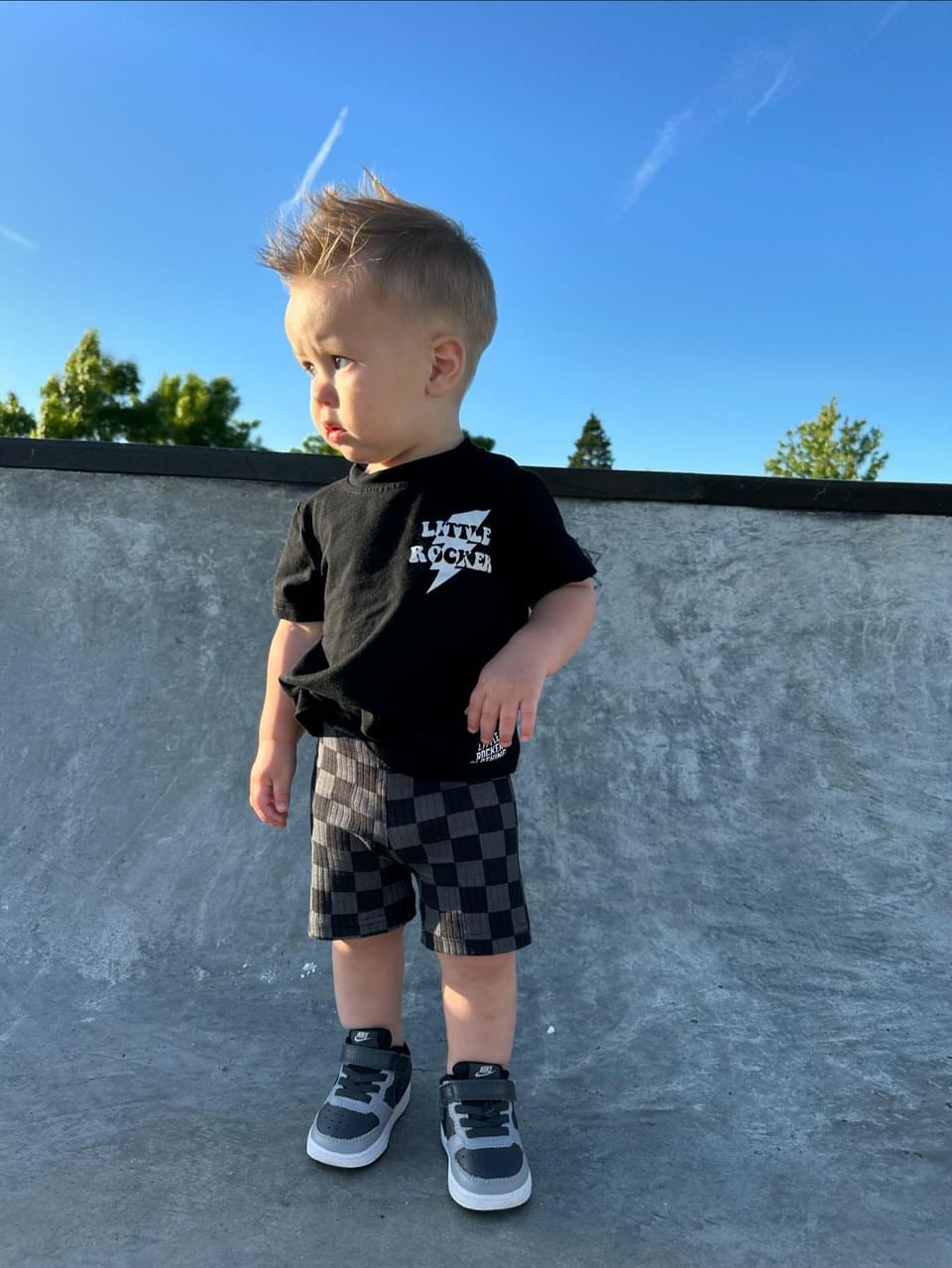 All Checked Out Biker Shorts