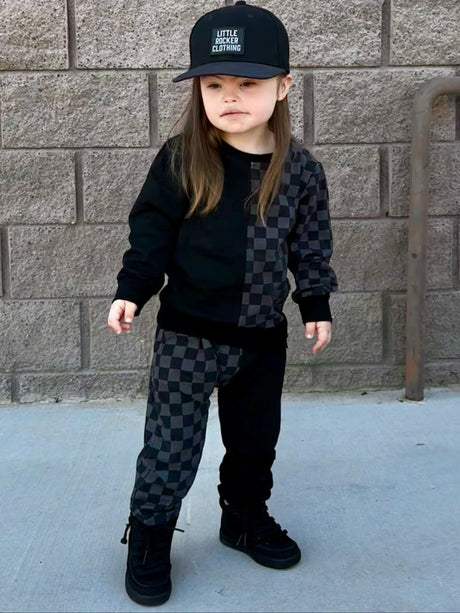 Half/Half Checkered Sweat Set