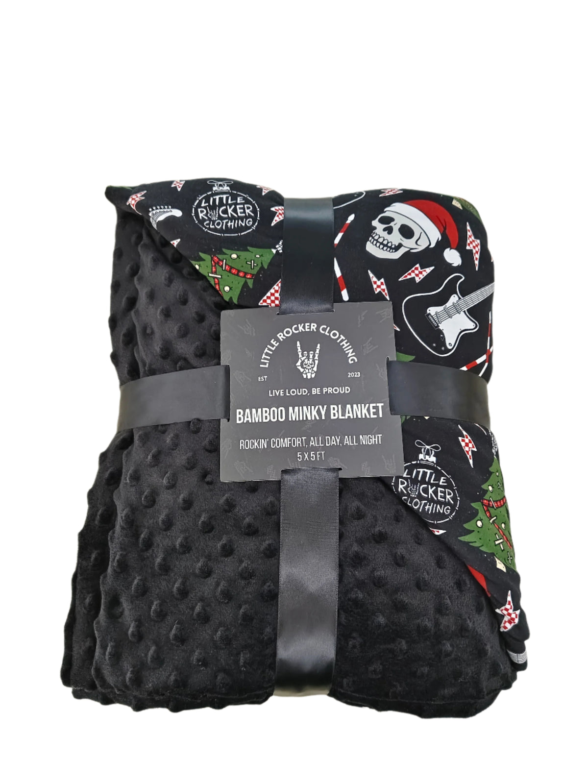 christmas theme rocker pattern minky blanket 