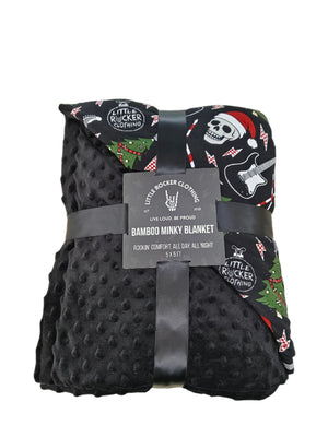 christmas theme rocker pattern minky blanket 