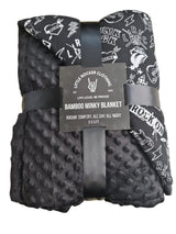 Punk Rock Collage Minky Bamboo Blanket