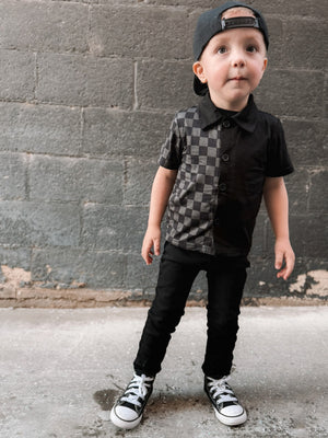 Encore Button Up - Checkered