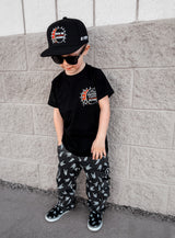 Little Rocker Clothing Frank Zummo Collab shirt featuring march to the beat of your own drum, rocker inspired graphic tee with soft comfortable fit, oversized style available in kids infant onesie up to 10/12