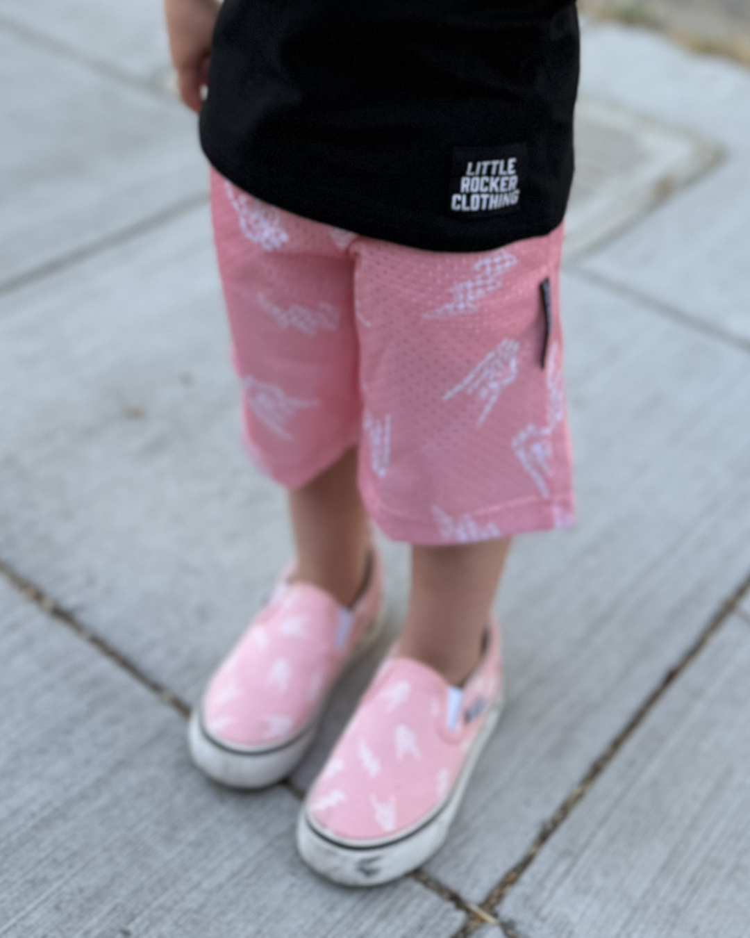 Mosh Pit Mesh Shorts - Pink Bolted Bones