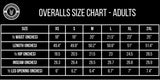 Adult overalls size chart little rocker clothing