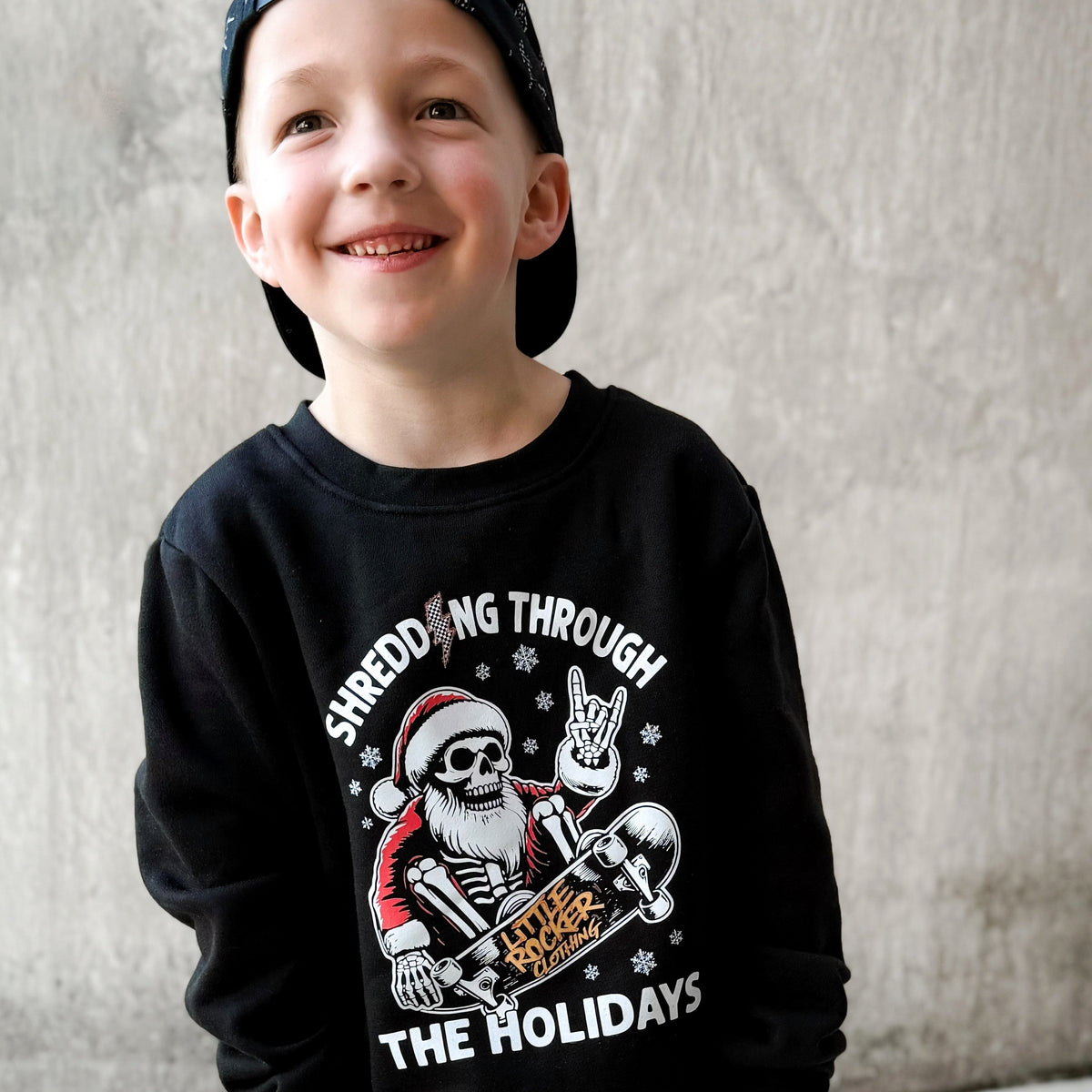 Shredding Through The Holidays Crew Neck – Little Rocker Clothing