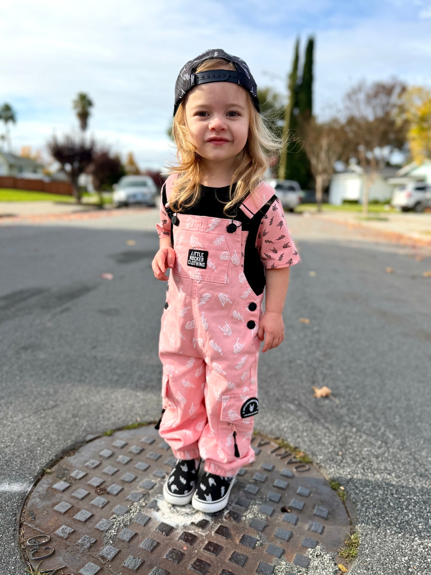Pitstop Overalls - Bolted Bones (Pink)