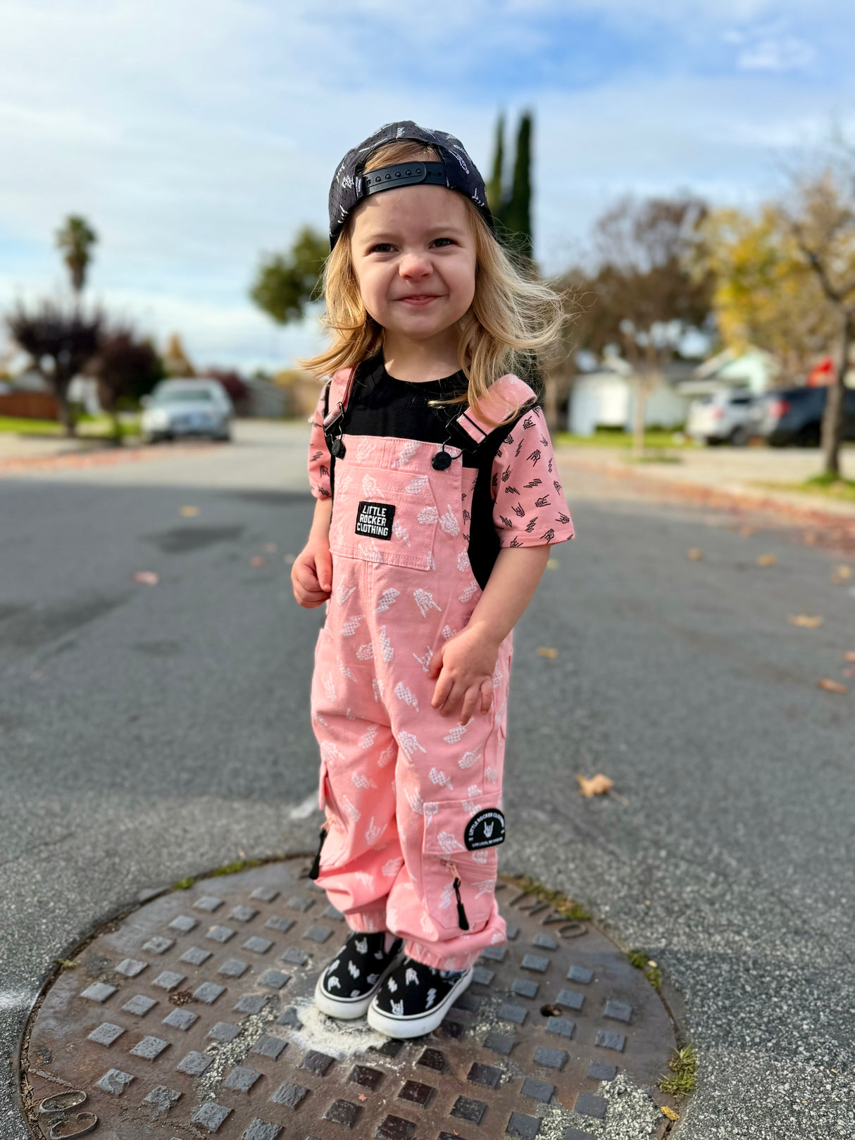 Pitstop Overalls - Bolted Bones (Pink)