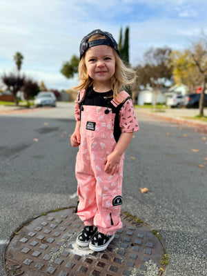 Pitstop Overalls - Bolted Bones (Pink)