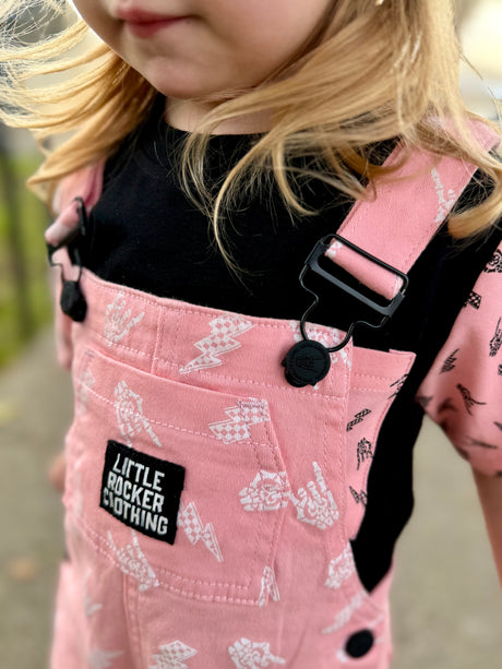 Pitstop Overalls - Bolted Bones (Pink)