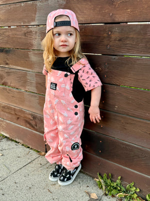 Pitstop Overalls - Bolted Bones (Pink)