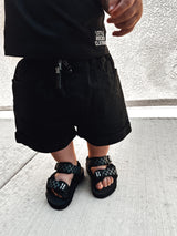 Easton Black Denim Shorts