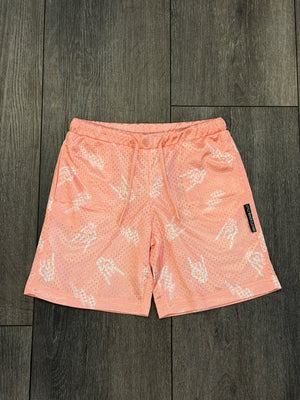 Mosh Pit Mesh Shorts – Pink Bolted Bones (Adult)