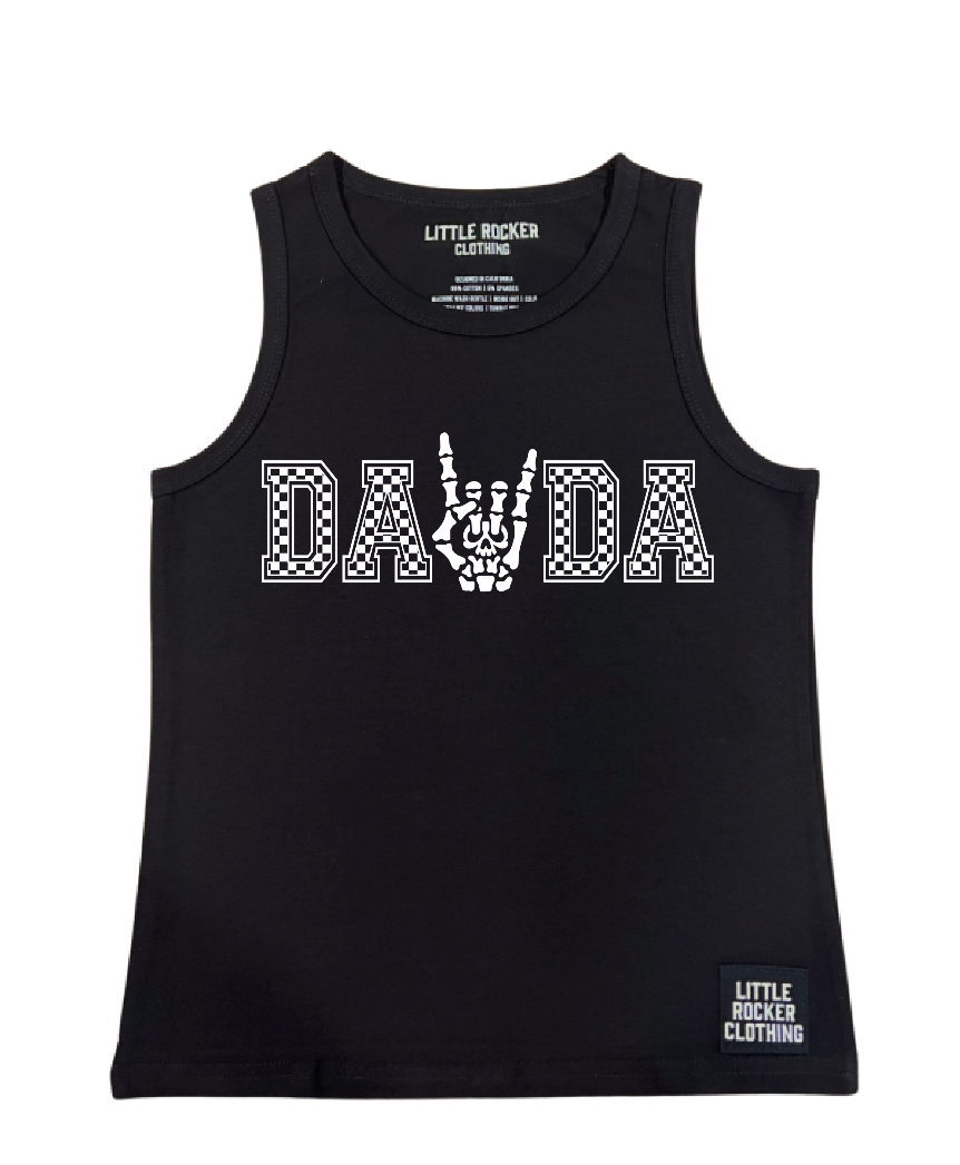 black rocker inspired dada tank top for matching family set