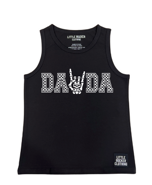 black rocker inspired dada tank top for matching family set