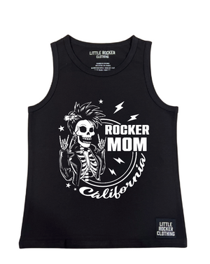 black rocker mom tank top california theme