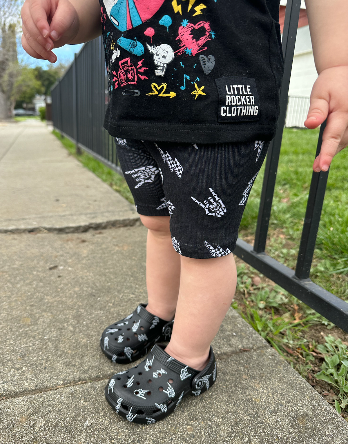 Bolted Bones Biker Shorts