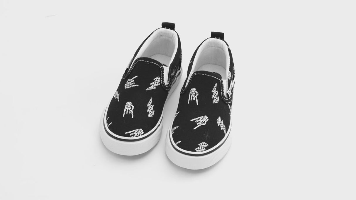 Canvas Slip On Shoes – Bolted Bones - Black
